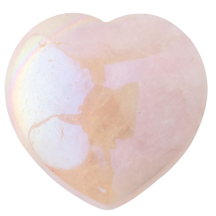 Rose Aura Quartz Heart 40mm (1 Piece) NETT