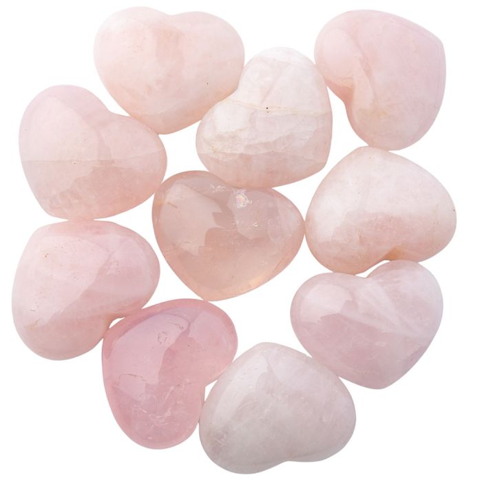 Rose Quartz Hearts 25x30mm Tiny (10 Piece) NETT