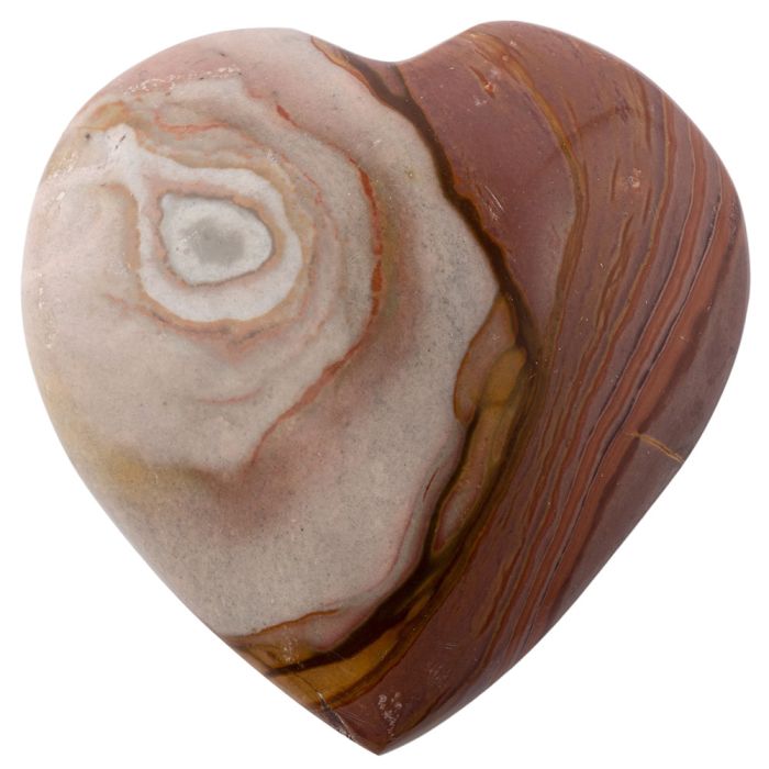 Polychrome Jasper Puff Heart approx. 50mm, Madagascar (1 Piece) NETT