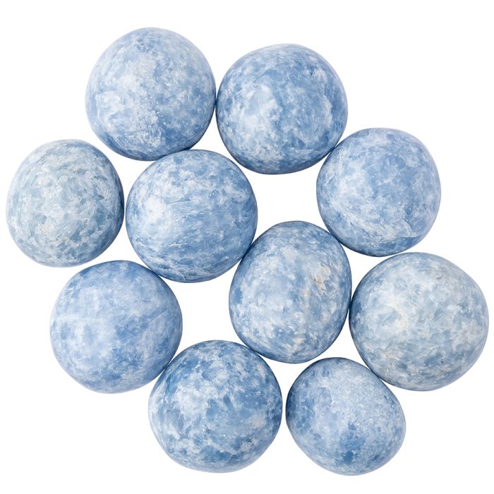 Blue Calcite 30-40mm Tumblestone Madagascar (10 Piece) NETT