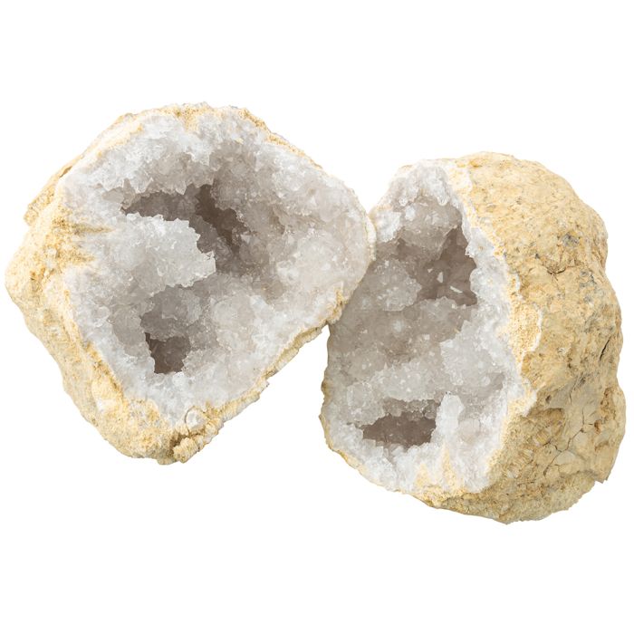 White Quartz Geodes 20-25cm Morroco (1 Pair) NETT