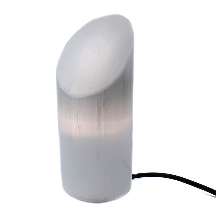 Selenite Polished  Elliptic Cylinder Lamp 20cm (Including Electrics) (1 Piece) NETT