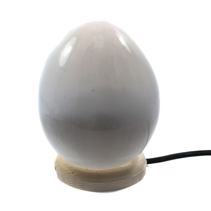 Selenite Egg Lamp 12-14cm (Including Electrics) (1 Piece) NETT