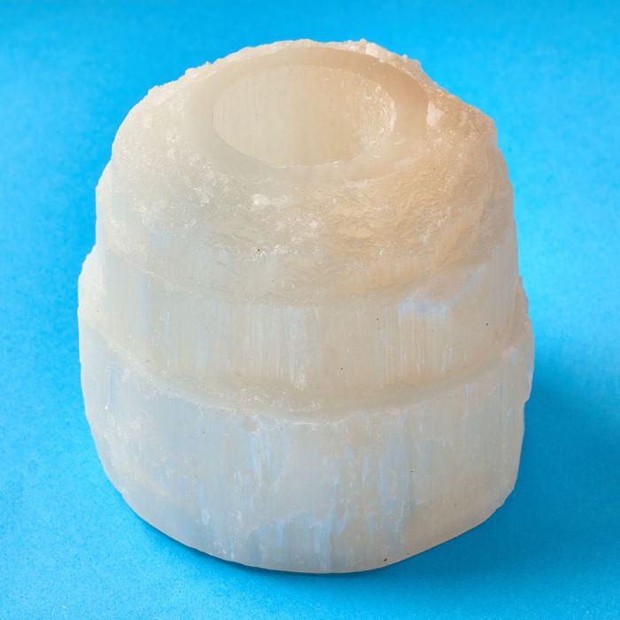 Selenite Mountain Style Tealight Holder 90-100mm (1pc) NETT