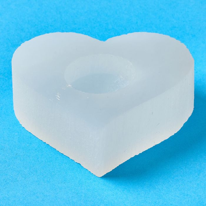 Selenite Heart Shaped Tealight Holder 8cm (1 Piece) NETT