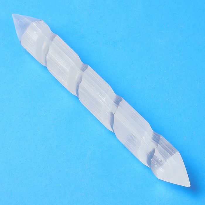Selenite Spiral Ends Wand (1pc) NETT