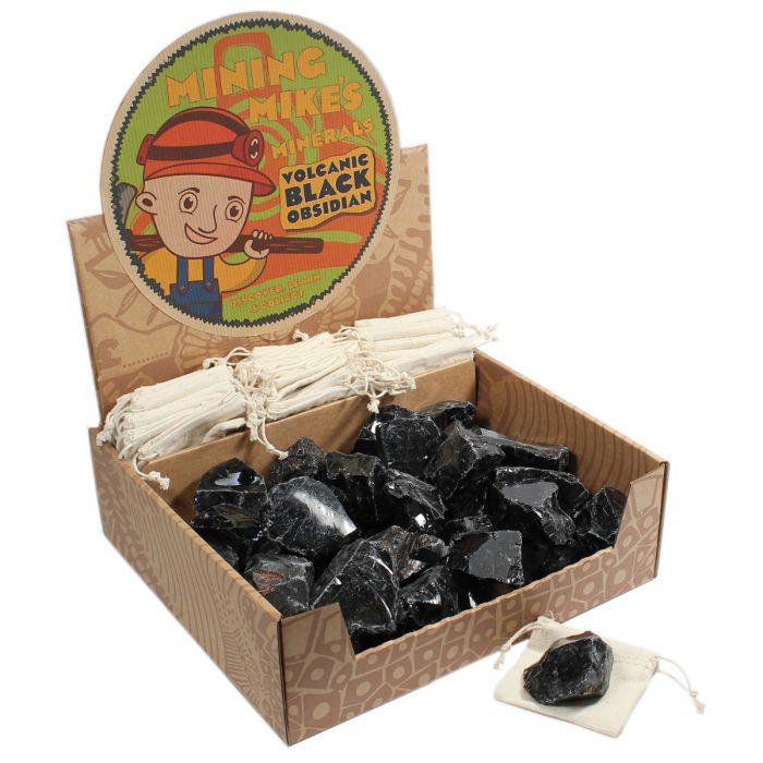 Mining Mike's Volcanic Black Obsidian Retail Box (50 Piece) NETT