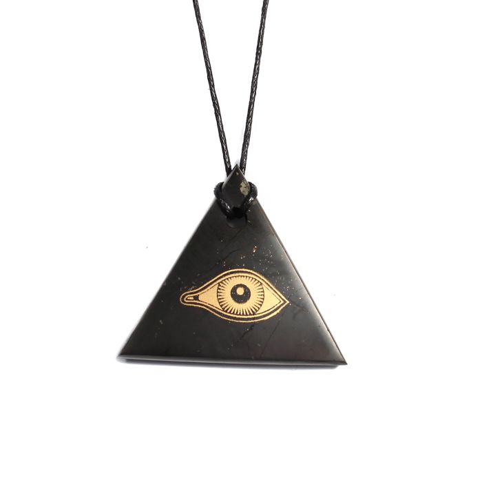 Shungite Triangle Horus Eye Pendant on Thong (1pc) NETT