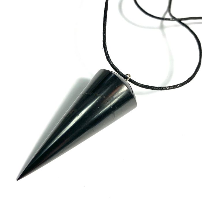 Shungite Pendulum 45mm Pendant on Thong  (1pc) NETT