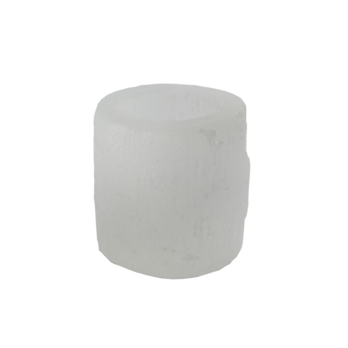 Selenite Cylinder Tealight Holder 6cm (1pc) NETT