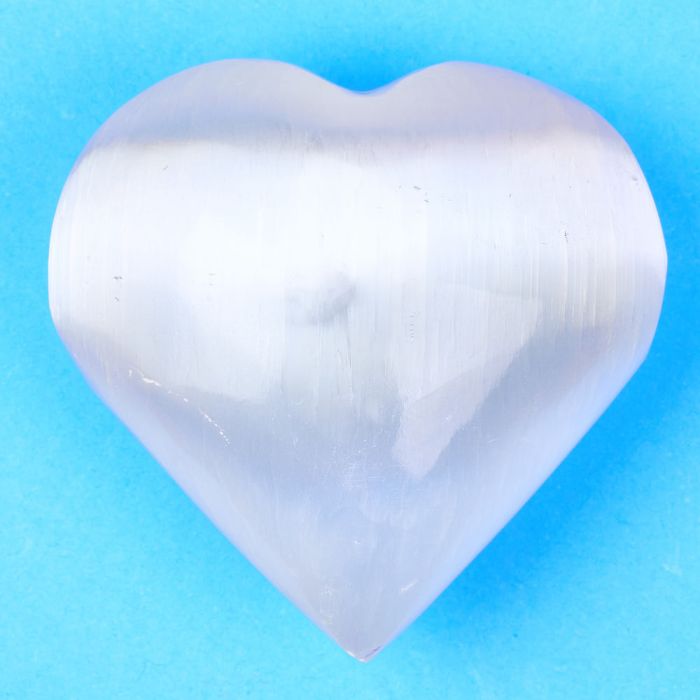 Selenite Puff Heart 50-60mm (1pc) NETT
