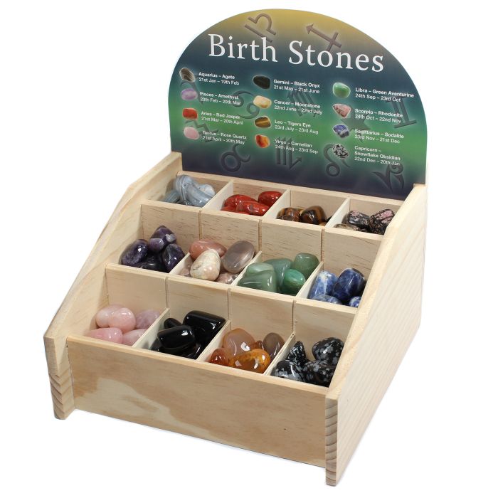 Birthstones Tumblestone Display Pack (Includes Stand) (120pcs) NETT