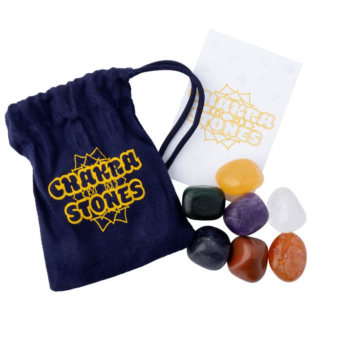 Chakra Tumblestones Pouch and Cards Refill Pack (10pcs) NETT