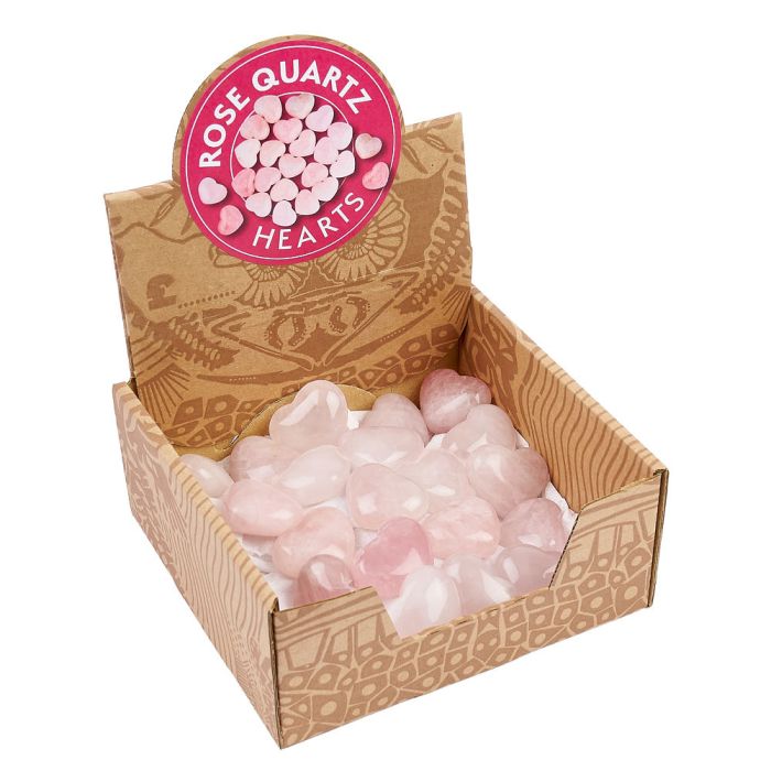 Mini Rose Quartz Hearts Retail Box (20pc) NETT