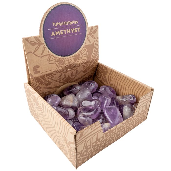 Amethyst Tumblestone Retail Box (50pcs) NETT