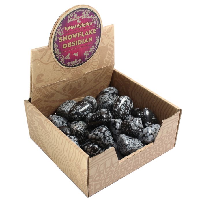 Snowflake Obsidian Tumblestone Retail Box (50pcs) NETT