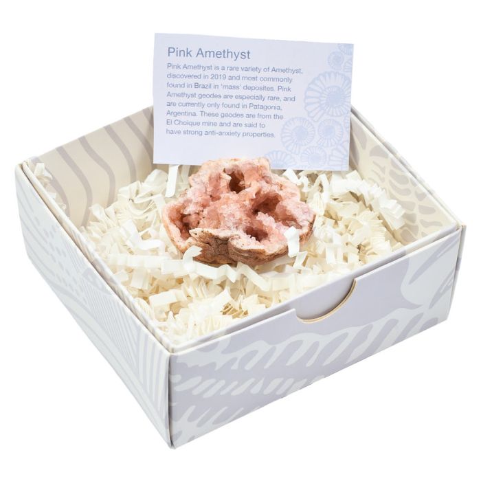 Pink Amethyst Geode AA Gift Box with ID Card Small, Patagonia (1pc) NETT