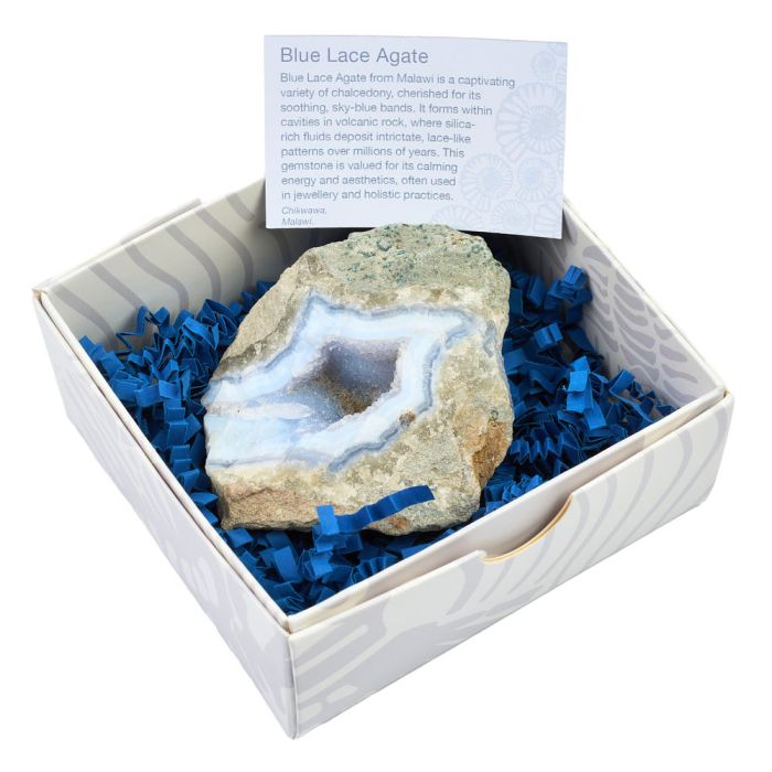 Blue Lace Agate Rough Large Gift Box with ID Card (1pc) NETT