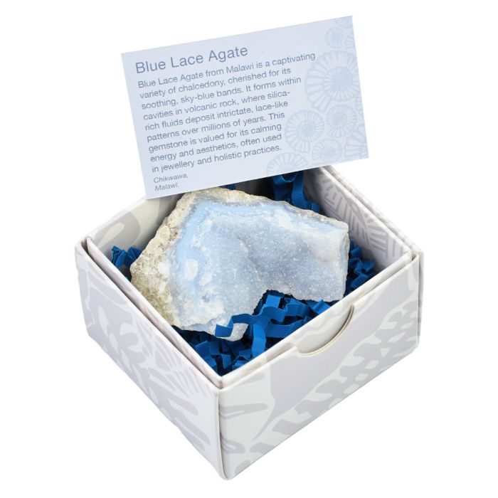 Rough Blue Lace Agate Small Box with ID Card (1pc) NETT