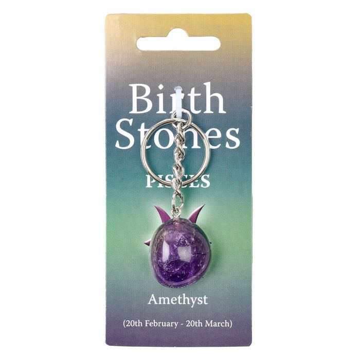 Pisces, Amethyst Birthstone Keyring (6pcs) NETT