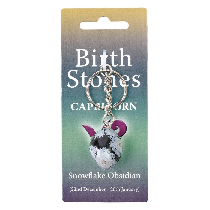 Capricorn, Snowflake Obsidian Birthstone Keyring (6pcs) NETT
