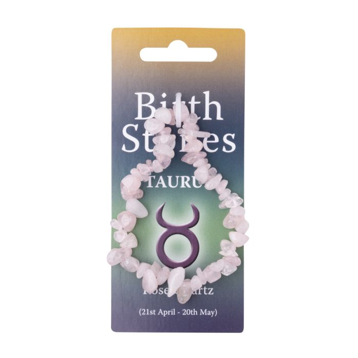 Taurus, Rose Quartz Birthstone Chip Bracelet (10 Piece) NETT