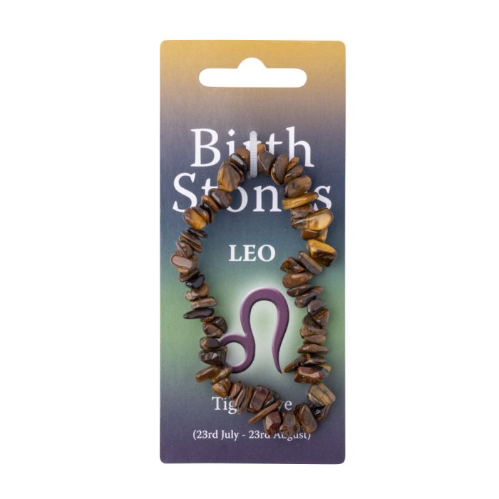 Leo, Tiger Eye Birthstone Chip Bracelet (10pcs) NETT