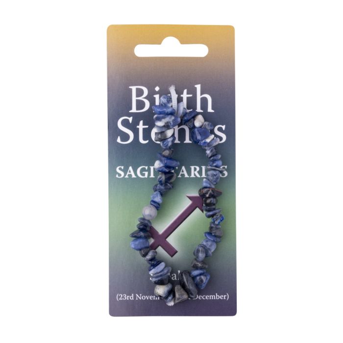 Sagittarius, Sodalite Birthstone Chip Bracelet (10pcs) NETT