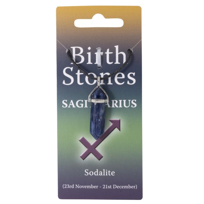 Sagittarius, Sodalite Birthstone Pendant on Thong (10pcs) NETT