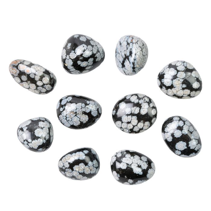 Capricorn, Snowflake Obsidian Birthstone Tumblestone  20-30mm (10pcs) NETT