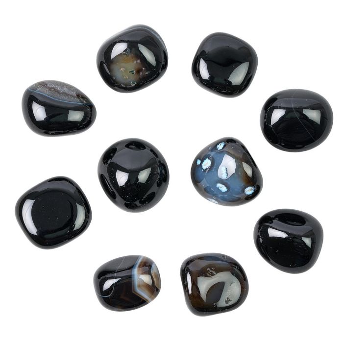 Gemini, Black Onyx Birthstone Tumblestone (10pcs) NETT