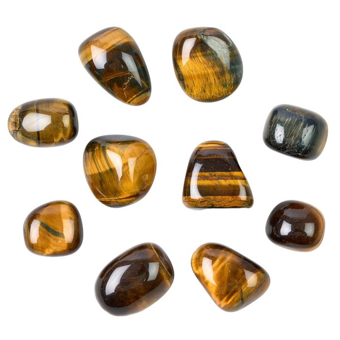 Leo, Tiger Eye Birthstone Tumblestone (10pcs) NETT