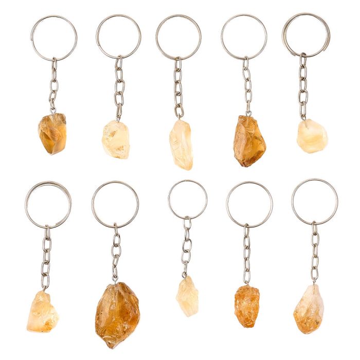 Rough Citrine Keyring, Brazil (10pcs) NETT