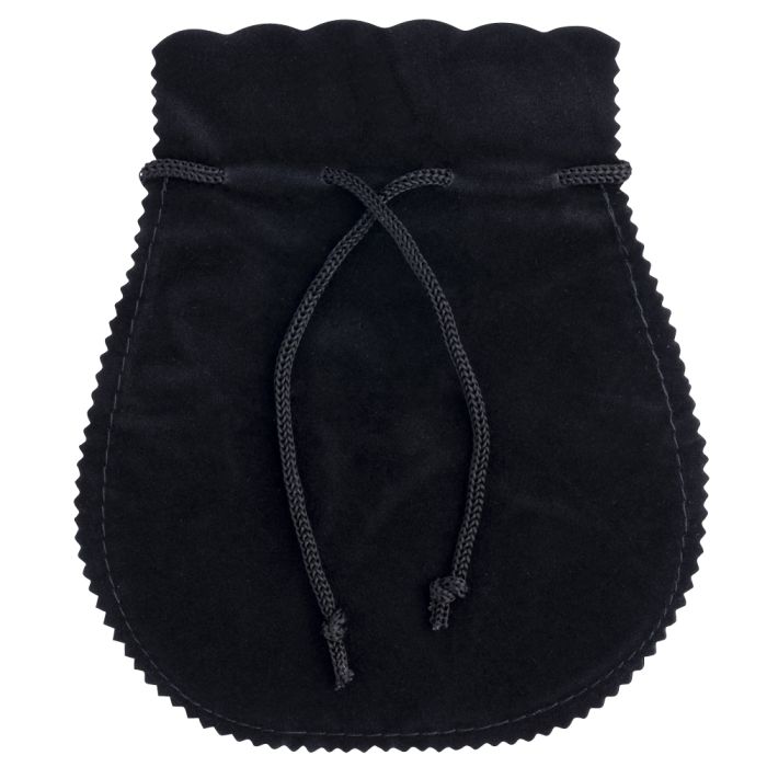 Black Velour Effect Drawstring Pouch 100mm x 110mm (10pcs) NETT