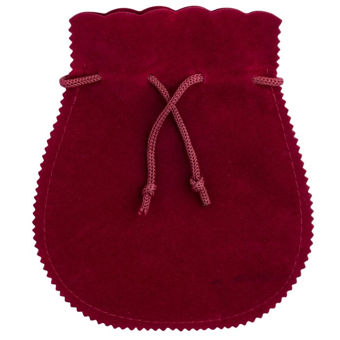 Red Velour Effect Drawstring Pouch 100mm x 110mm (10pcs) NETT