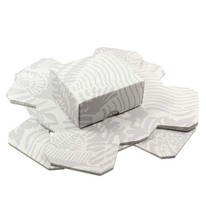 Gift Box Grey/White 100x115x50mm (10 Piece) NETT