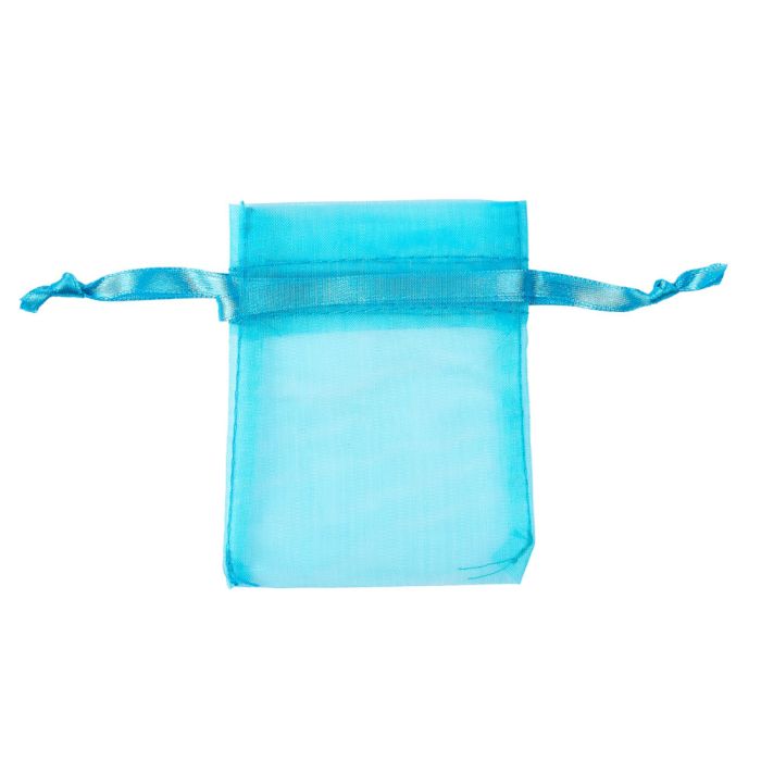 Turquoise Organza Drawstring Bag 7x9cm (20pc) NETT