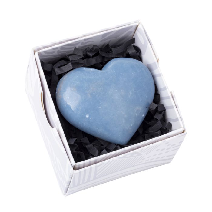 Angelite Heart Peru Gift Boxed Medium (1pc) Nett