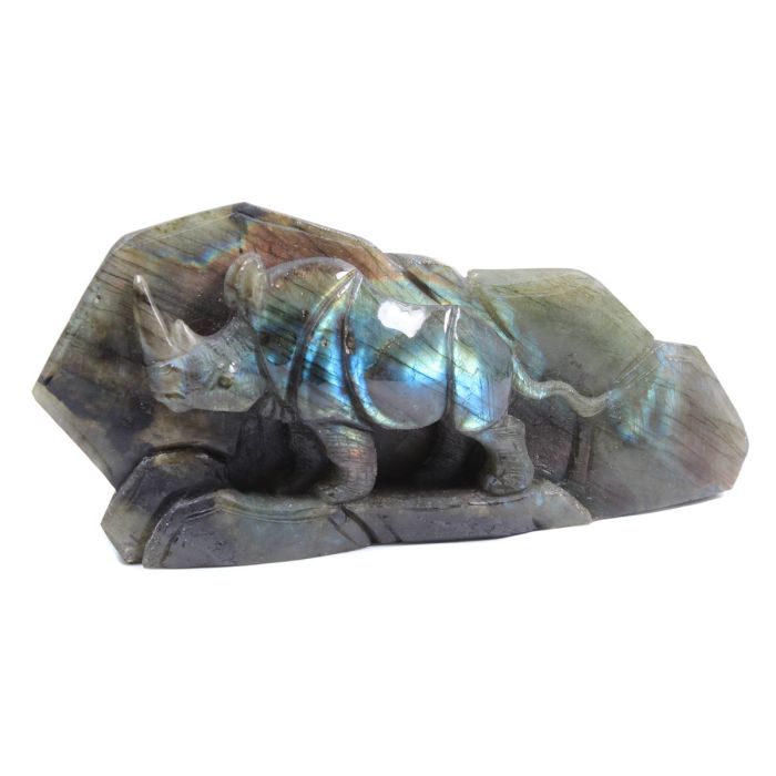 Labradorite Rhino Carving (5.5x1x3") (1 Piece) SPECIAL