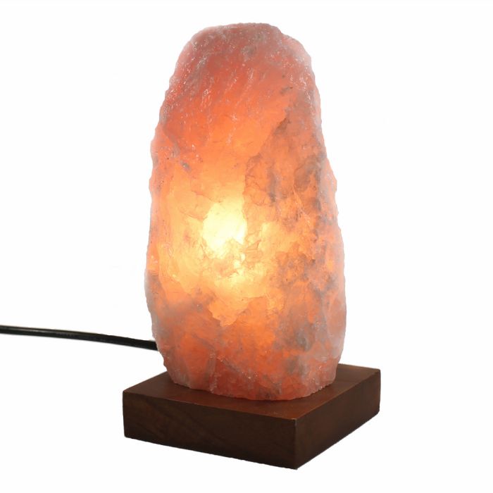 Rose Quartz Lamp with wooden base (inc. electric lead ) NETT