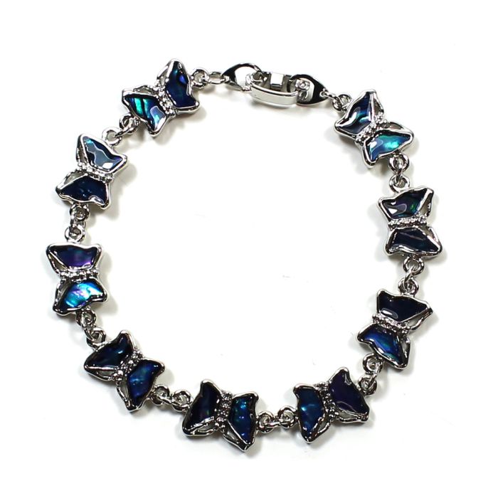 Blue Abalone Butterfly Bracelet ECND (12pcs) NETT