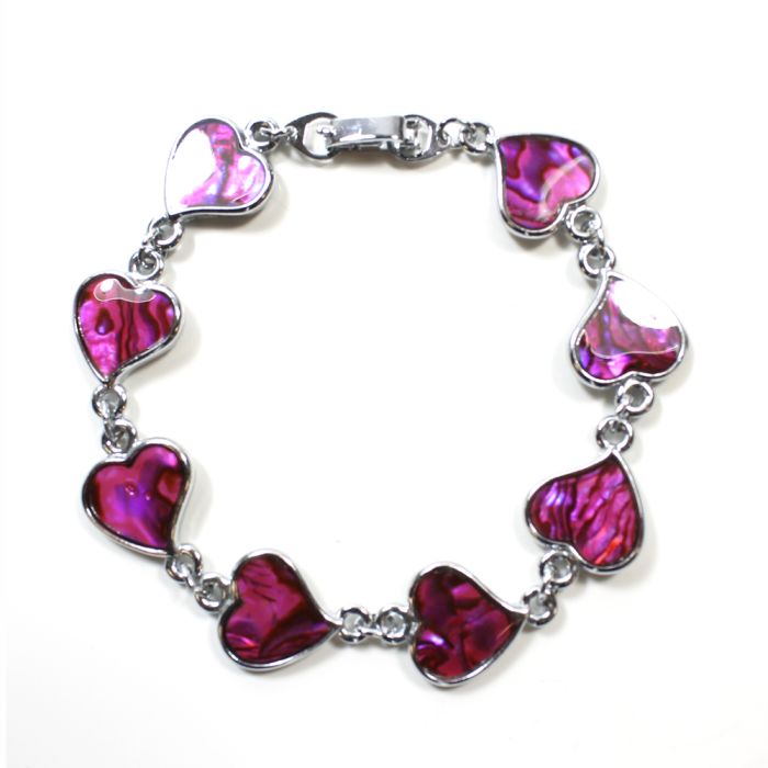 Pink Abalone Heart Bracelet ECND (12pcs) NETT