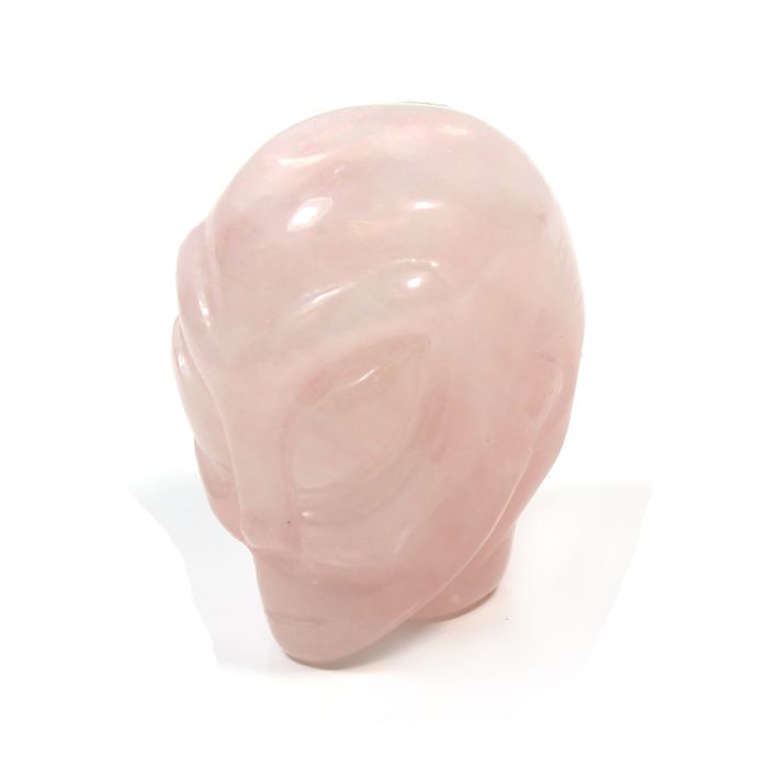 2" Alien Skull Carving Rose Quartz (1 Piece) NETT