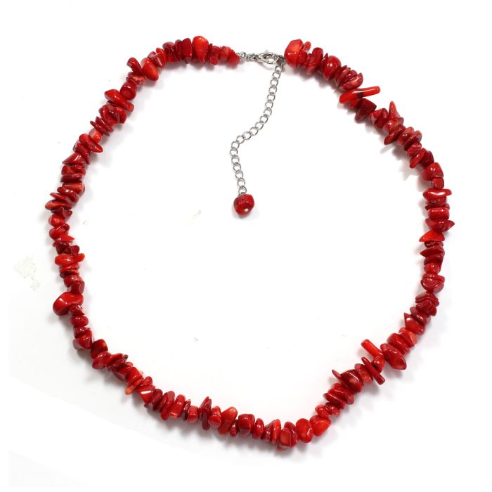18" Sea Bamboo (Coral) Chip Necklace & Ext Chain (1pc) NETT