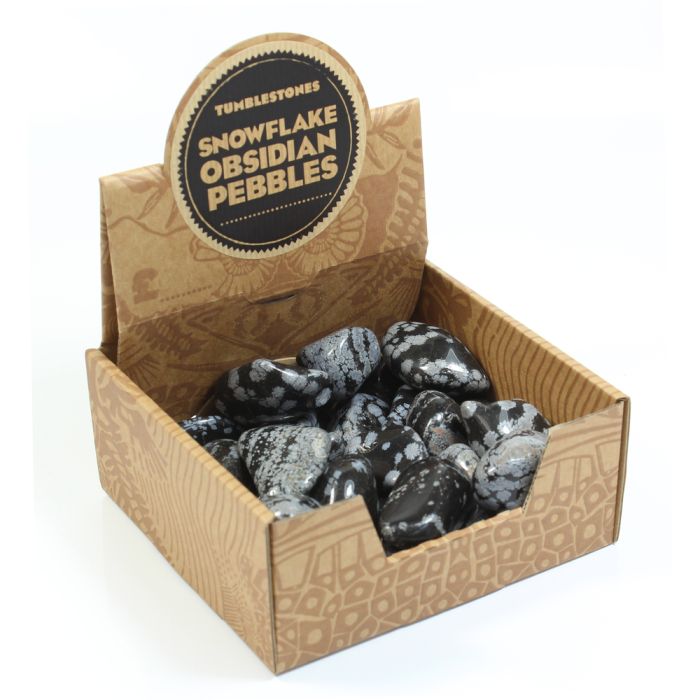 Snowflake Obsidian Large Tumblestone Retail Box (25pcs) NETT