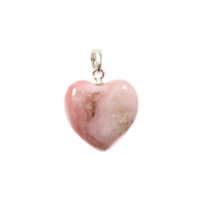 15mm Heart Pendant Pink Opal STS (1pc) NETT