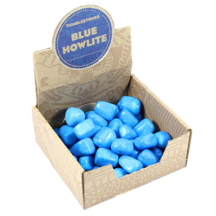 Blue Howlite (Dyed) Tumblestone Retail Box (50pcs) NETT