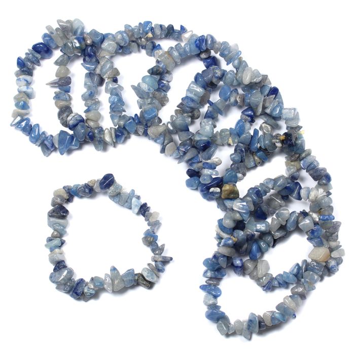 Blue Aventurine Chip Bracelet (10 Piece)