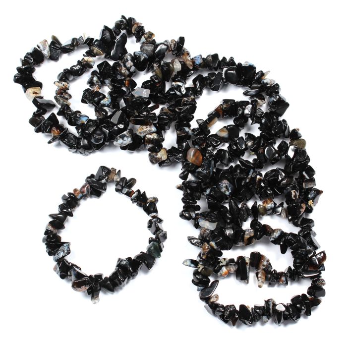 Black Onyx Chip Bracelet (10 Piece)