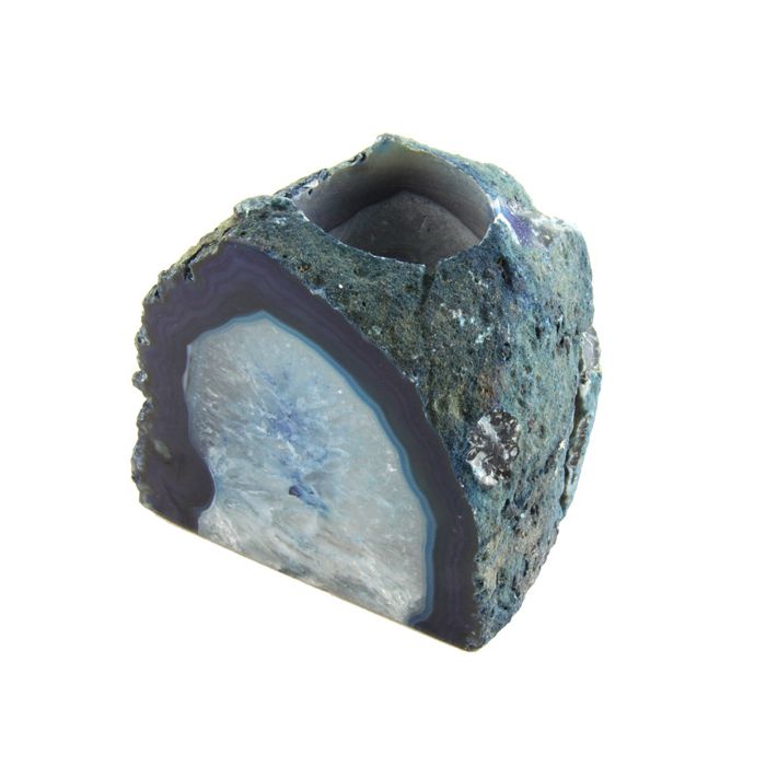 Agate End T-Light Holder Blue (1 Piece) NETT